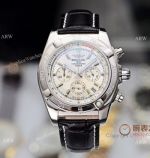 Fake Breitling Chronomat Watches White Dial Black Leather Strap_th.jpg